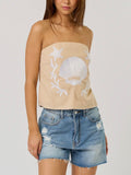 Shell-y Tube Top in Taupe