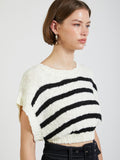 Brenton Knit Top in White/Black