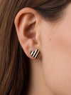 Campbell Enamel Heart Studs in Black