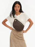 Grande Fanny in Leather & Suede Woven Check
