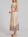 Jaen Printed Halter Top in Natural