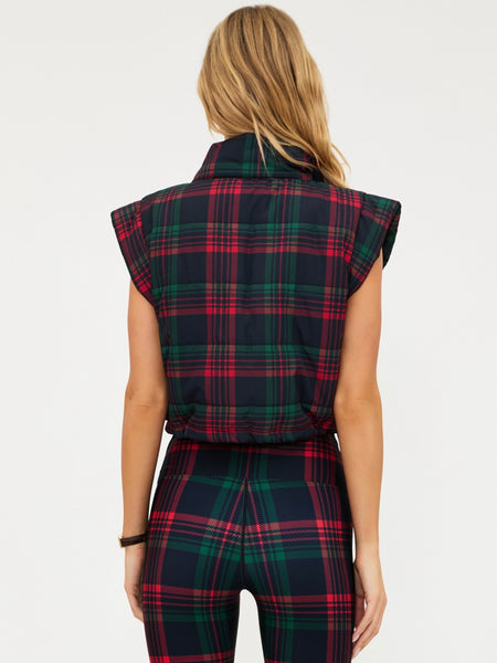 Canyon Puffer Vest in Ribbon Plaid