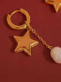 Laurea Star Pearl Drop Earrings