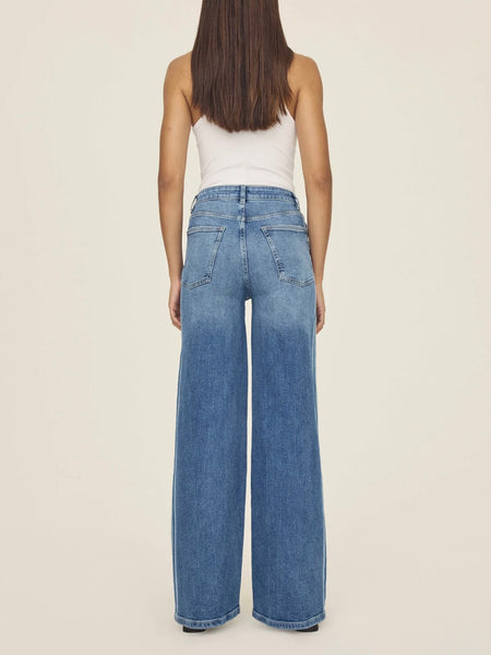 NCE Wide Leg Jean in White Stripes