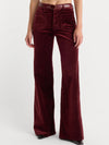 Velvet Good Waist Palazzo Jeans in Berry Noir