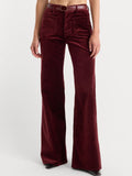 Velvet Good Waist Palazzo Jeans in Berry Noir