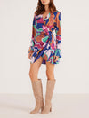 Lottie Wrap Dress in Abstract Floral