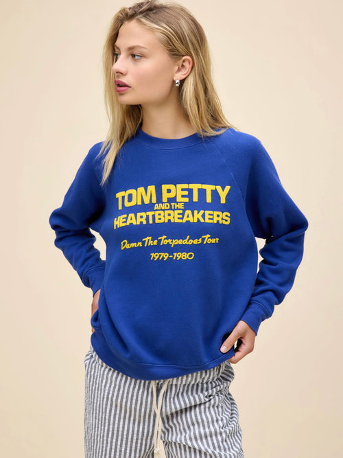 Tom Petty Damn The Torpedoes Vintage Sweatshirt in Blue Quartz