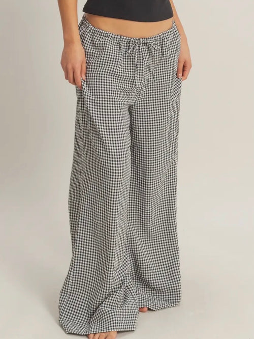 Bring The Gingham Pant in Black