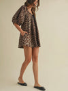 So Spotted Puff Sleeve Romper in Leopard