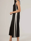 Adelaide Contrast Stripe Jumpsuit in Black