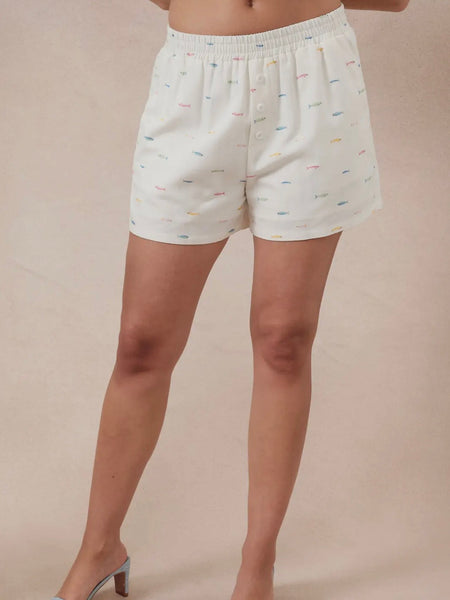 Make A Fish Shorts in White