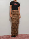 Fran Leopard Maxi Skirt in Brown