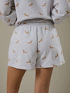 Stretched Out Shorts in Doggy Print Grey