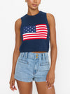 Milo Tank in Navy Flag Knit