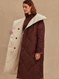 Annalise Reversible Wrap Coat in Deep Mahogany