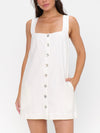 Everly Mini Dress in White Linen