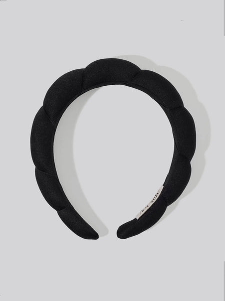 Recycled Fabric Puffy Headband in Black