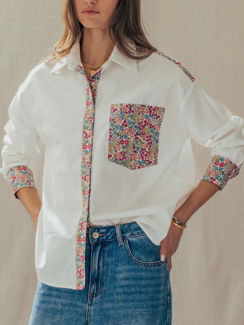 Pocket Full of Posies Top in White