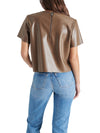 Ezra Faux Leather Top in Coco