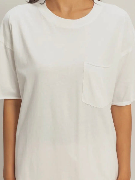 Pockets Please Tee in White