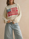 Patriotic Patch Sweatshirt in Cream