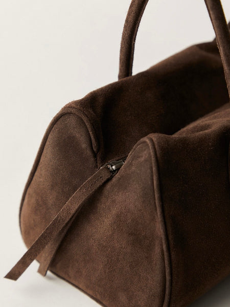 Sierra Suede Shoulder Bag in Chocolate