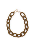 Jenna Chain Link Beaded Necklace in Gold