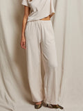 Holly Velour Wide Leg Pant in Sugar