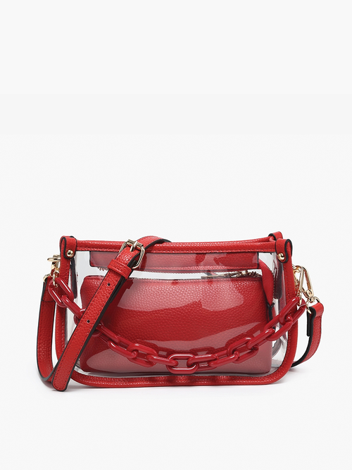 In The Clear Stadium Bag in Red