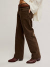 Risk Taker Mid Rise Straight Jean in Workwear Brown