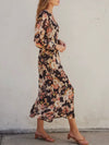 Midnight Floral Maxi Dress in Black & Pink