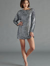 Ginger Sequin Dress in Silver Grey