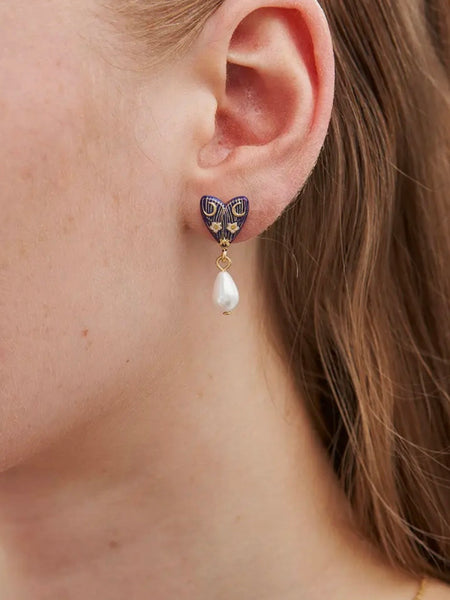 Jasmine Moon Butterfly Pearl Earrings