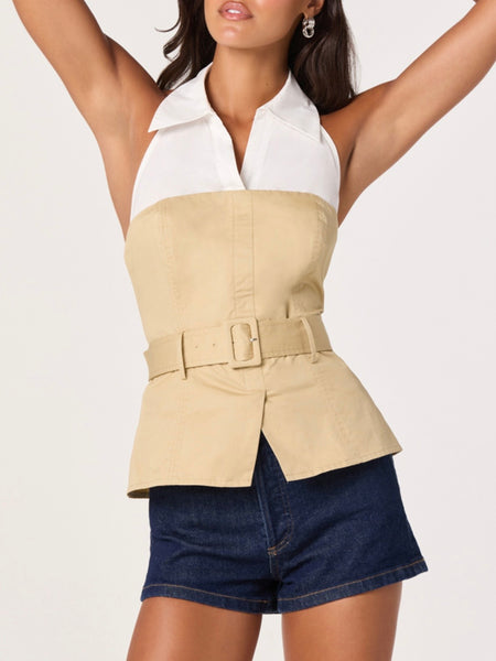 Aleda Top in Khaki