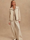Lori Reversible Gilet in Ash Taupe & Birch