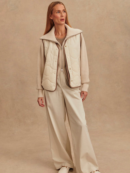 Lori Reversible Gilet in Ash Taupe & Birch