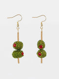 Olive Beaded Earrings