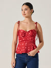 Selina Top in Red Polka Dot