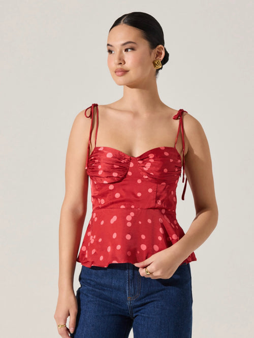 Selina Top in Red Polka Dot