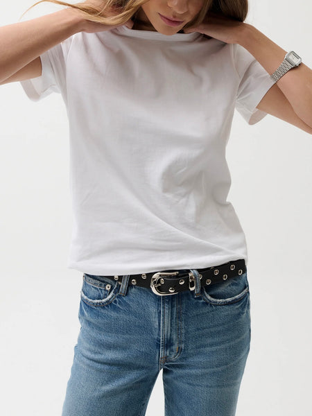 Alba Baby Tee in Le Blanc