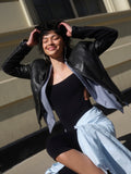 Max Vegan Moto Jacket in Black
