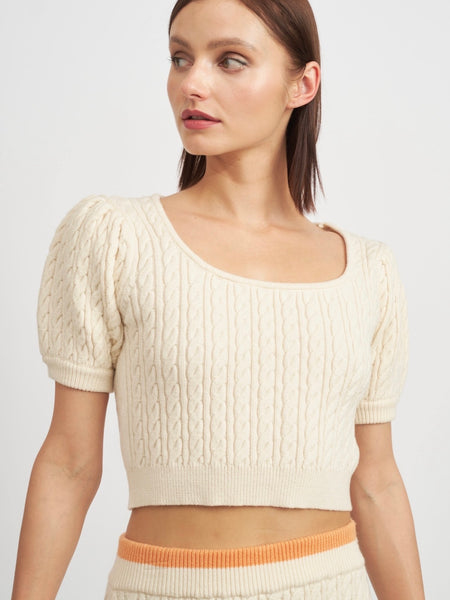 Kailee Strapless Sweater in Off White
