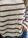 Piper Cabana Stripe Cardigan in Cream & Brown