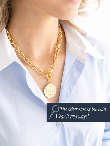 Peruvian Coin Toggle Necklace