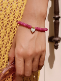 Rocca Beaded CZ Bracelet in Pink