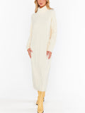 Montreal Midi Dress in Cream Cable Knit