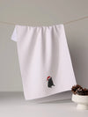 Merry Pug Tea Towel in Black