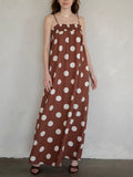 Millie Polka Dot Dress in Brown