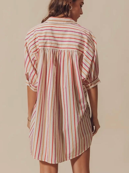Down The Line Top in Pink Combo